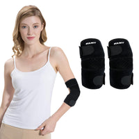 1 x Brand New ONTYZZ Unisex Elbow Support Elastic Elbow Support Breathable Tennis Elbow Brace Badminton Arm Support Adjustable Elbow Support Black-1 Pair  - RRP €17.93