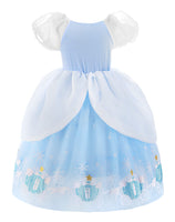 2 x Brand New JerrisApparel Flower Princess Costume Girls Festive Party Dress 130, Blue  - RRP €38.4