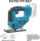 1 x RAW Customer Returns KATSU FIT-BAT 21V Cordless Jigsaw Brushless, 26mm stroke length, 0-3500SPM, cutting angle 45 , variable speed, 4 blades for wood PVC and metal, without battery 102754 - RRP €46.61