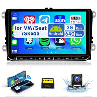 1 x RAW Customer Returns  2G 64G Carplay 9 Android car radio 2 Din for VW Seat Skoda Golf Tiguan Polo Passat with Android car, double Din radio with screen Navi AHD reversing camera FM RDS with 36 40 pin cable WiFi GPS - RRP €121.0