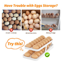 1 x RAW Customer Returns Egg Storage Refrigerator, Double Tier Double Deck Egg Holder for Refrigerator, Automatic Rolling Storage 24-28 Eggs, Fridge Organizer for Kitchen Household Space Saving - Gray - RRP €21.94