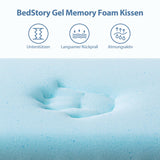 2 x Brand New BedStory pillow made of gel memory foam, orthopedic pillow, neck support pillow with different firmness, ergonomic pillow for all sleeping positions, washable cover 40x60x12cm - RRP €79.84