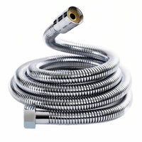 1 x RAW Customer Returns Rururug shower hose 10m, stainless steel anti-twist shower hose, encryption chrome explosion protection connecting hose - RRP €30.23