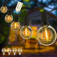 1 x RAW Customer Returns Yuusei 2X30M Outdoor String Lights, 100 4 LED Waterproof Plastic Bulbs with IP45, Outdoor Lights, Dimmable Outdoor String Lights for Terrace Party Wedding - RRP €73.98