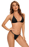 1 x Brand New SHEKINI Women s Bikini Set Classic Triangle Bikini Top Adjustable Ties up Bikini Bottoms Sexy Ruched Beach Bikini XL, Black F  - RRP €33.26