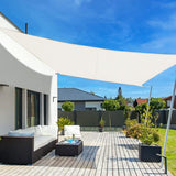 1 x RAW Customer Returns LOVE STORY Sun Sail Waterproof 3.5x5m Rectangular PES Polyester Sun Protection Wind Protection Balcony Terrace 95 UV Protection, for Balcony Garden, Cream White - RRP €64.99