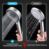 1 x RAW Customer Returns Everpwr shower head water saving with hose 1.5M, high pressure hand shower saving shower head, rain shower head, shower head with 5 jet types shower head pressure increasing - RRP €8.05