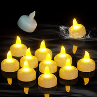 1 x RAW Customer Returns PChero LED Floating Candles 12 Pack Floating Waterproof Tea Lights for Pool Bathtub Pond Party and Wedding - RRP €14.98