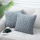 3 x Brand New Lohofrnny Set of 2 Cushion Covers, Corduroy Pure Color Cushion Cover Soft Plush Cushion Cover Set, Modern Cushion Covers Decorative for Living Room Sofa Bedroom Boho Decor 45 x 45 cm, Gray  - RRP €53.97