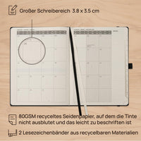 4 x RAW Customer Returns POPRUN Calendar 2024 Weekly Planner 22 x 16.5 cm - Made from 100 Renewable and Environmentally Friendly Materials - 12-Month Planner with 80 GSM Recycled Paper - Desert Brown - RRP €32.36