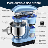 1 x RAW Customer Returns 1500W Bread Dough Mixer, Camic 8L for Pastry, Multifunction Kitchen Robot, Low Noise, Powerful and Professional, 6 Speeds with Pulse, Stainless Steel Bowl Blue  - RRP €118.01