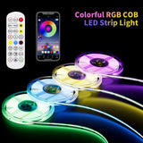 1 x RAW Customer Returns 5V USB RGB COB LED Strip with Bluetooth Smart APP Controller,PAUTIX Color Changing Light Strip with 816LED M 1.5M Multicolor Tape Lights for TV,DIY Decorations - RRP €19.84