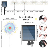 1 x RAW Customer Returns Herefun 4 Pack Solar Fireworks Lights, Solar Plug Garden Lights 200 LED 1200mAh with Remote Control, Solar Lights Waterproof, Fireworks Lights for Yard, Lawn, Balcony Multi-Color Power Display  - RRP €12.0