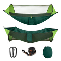 1 x RAW Customer Returns MoKo Camping Hammock with Mosquito Net, 2 in 1 Outdoor 2 Person Hammock Ultralight Portable Parachute Nylon Hammock with 200kg Load Capacity for Outdoor Camping - Green - RRP €29.5