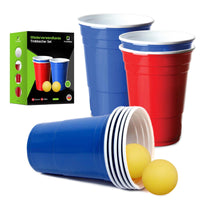 1 x RAW Customer Returns FLORISA 50 Blue Red Plastic Cups Reusable 10 Table Tennis Balls - 473ml 16oz American USA Blue Red Cups - Reusable Drinking Cups Plastic - Party Cups Colorful - Party Accessories - RRP €15.12