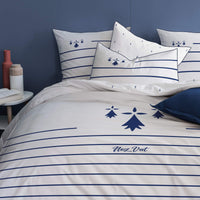 1 x RAW Customer Returns MATT ROSE Bed Set 140x200 cm Breizh 100 Cotton Oeko-TEX Duvet Cover 140x200 cm 1 Pillowcase 63x63 cm Reversible Prints White - RRP €29.9