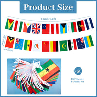 1 x RAW Customer Returns Hestya 50 Countries Flags Pennant Chain 15 m Flag Chain Flags and 100 International Flag Chain Toothpicks Set for Bar Party Festival Sports Club - RRP €12.1