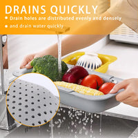 4 x Brand New CYEER 2 pieces strainer basket sink 36-49cm, strainer kitchen extendable, BPA free sink strainer, kitchen strainer, pasta strainer, sink strainer for hanging, filter shelf for washing vegetables and fruit gray  - RRP €40.28