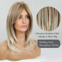 1 x RAW Customer Returns HAIRCUBE Long Blonde Wigs for Women Synthetic Hair Wig with Bangs - RRP €30.37