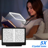 1 x RAW Customer Returns 5X Hands Free Magnifier with Light Hanging Neck, Flexible Gooseneck Full Page Magnifying Glass, 8 x 5 Large Page Magnifier for Reading Small Prints Low Vision Seniors with Aging Eyes - RRP €26.52