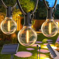 1 x RAW Customer Returns Elegear Solar Fairy Lights Outdoor 18.5M with Remote Control, 25 2 G40 Bulbs, 4 Modes 4 Brightness Timer Function IP44 Waterproof Outdoor Fairy Lights Dimmable Solar Fairy Lights for Garden, Balcony - RRP €49.0