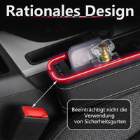 1 x RAW Customer Returns 2 pieces car storage box, multifunctional storage box with 2 USB ports, LED light car cup holder, car seat gap filler, car storage box center console for storage - RRP €32.59