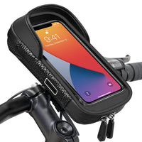 1 x RAW Customer Returns Vitalismo Waterproof Bike Phone Holder, Bike Handlebar Bag with Rain Cover MTB Bike Phone Holder Electric Scooter Motorcycle 360 Rotation Touch Screen for 7 Inch Smartphone - RRP €18.68