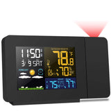 1 x RAW Customer Returns Kalawen Projection Alarm Clock Digital Alarm Clock Weather Station with Outdoor Sensor LCD Display Dual Alarm Time Date Day of the Week Temperature Humidity - RRP €35.4