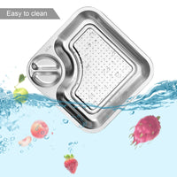 1 x Brand New Hivexagon 2 Pcs Fried Food Dip Plates Dipping Plates with Removable Oil Water Strainer Drainage Tray Made of 304 Stainless Steel Taste Better and Eat Healthier for Party and Picnic 24 24 cm - RRP €20.4