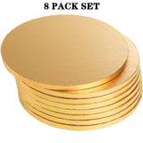 2 x RAW Customer Returns DEAYOU 8pcs Cake Plate Drum 12 Gold Round Cake Plates 13mm Thick Seamless Greaseproof Film Cake Cardboard Circles for Heavy or Multilayer Cakes Pastry Display Smooth - RRP €47.42