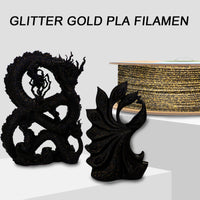 1 x RAW Customer Returns YOUSU 3D Printer Filament PLA Filament 1.75mm Gold 3D Effect Glitter Black Filament 1kg 2.2lbs . - RRP €27.08