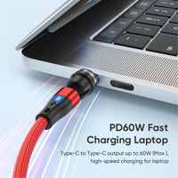 2 x RAW Customer Returns Magnetic charging cable USB C to USB Type C Micro USB magnetic cable PD 60W fast charging 1M 2M 540 rotation 2-in-1 magnet USB cable for Android Micro USB Type C smartphone tablet laptop 1m red  - RRP €16.04