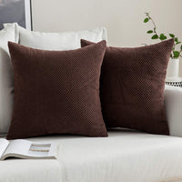 1 x RAW Customer Returns MIULEE Set of 2 Cushion Covers Decorative Pillows Grainy Decorative Pillowcase Cushion Cover Sofa Cushion Decorative Cover Soft Couch Cushion Decorative Pillow for Sofa Living Room Bedroom 50 x 50 cm Coffee - RRP €22.49