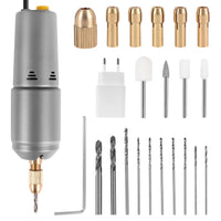 1 x RAW Customer Returns Liseng Small Electric Drill Jewelry Tools Electric Drill Handheld DIY Craft Tools for Epoxy Resin Jewelry Making, 10 Drill Bits, with Adapter Charging Head - RRP €18.83