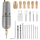 1 x RAW Customer Returns Liseng Small Electric Drill Jewelry Tools Electric Drill Handheld DIY Craft Tools for Epoxy Resin Jewelry Making, 10 Drill Bits, with Adapter Charging Head - RRP €18.83