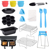 1 x RAW Customer Returns 18PCS Accessories Hot Air Fryer for Ninja Foodi AF300EU AF400EU, 2024 New Dual Zone Hot Air Fryer Accessories, Airfryer Accessories Including Baking Pan, Silicone Mold, Liner, Racks - RRP €31.75