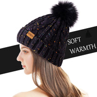 3 x RAW Customer Returns REDESS Women s Winter Bobble Beanie Hat with Warm Fleece Lined, Thick Slouchy Snow Knit Skull Ski Cap - RRP €56.1