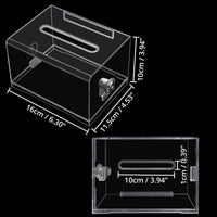 1 x RAW Customer Returns Belle Vous Pack of 2 Lockable Plastic Cash Boxes 11.5 x 16 x 10cm - Clear Lockable Box for Comments, Ballots, Donations, Key Drop, Business Cards as Ticket Container - RRP €33.99