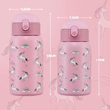 1 x RAW Customer Returns Autsel 400 ML Children s Stainless Steel Water Bottle with Straw Double-Walled Children s Insulated Bottle BPA-Free Leak-Proof Water Bottle, Unicorn - RRP €18.66