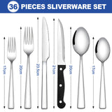 1 x RAW Customer Returns Cutlery set 36-piece for 6 people, Wildone premium stainless steel highly polished cutlery set, durable for the kitchen at home, including fork-knife-spoon set - RRP €26.99