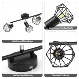 7 x Brand New THSheng LED ceiling light 3 flames black, 350 swivel head ceiling light living room, spot bar ceiling lamp spot wall spotlight, color temperature 5500 K 1980 LM standard E14 socket, with light bulb - RRP €186.48