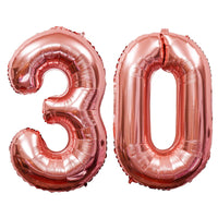 1 x RAW Customer Returns Meowoo Helium Balloon 30th Birthday 100CM Foil Balloon Number 30 Birthday Party Decoration Supplies Rose Gold Num 30  - RRP €7.24