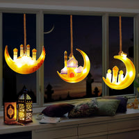 1 x Brand New Sunshine smile Ramadan decorative fairy, Islam Mubarak crescent moon decoration night light, Ramadan Mubarak hanging light, Muslim Ramadan LED lights, Eid decorative lights, Ramadan decorative lights - RRP €22.8