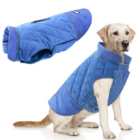 2 x Brand New Idepet Windproof Dog Coat Winter Warm Jacket,Anti-Snowsuit Dog Clothes for Small Medium Dogs with Harness Hole Blue Pink Gray - RRP €51.62