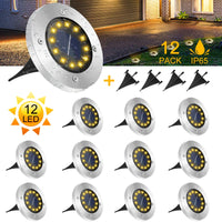 1 x RAW Customer Returns GREPRO Solar Floor Lights 12 Pack, 12 LEDS Solar Lamps for Outdoors, Garden Light Solar IP65 Waterproof Warm White LED Garden Lights Solar for Lawn Driveway Sidewalk Patio Garden Solar Light - RRP €39.99