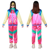 1 x RAW Customer Returns Partymall 80s outfit men women, retro tracksuit jogging suit tracksuit jacket trousers men women party accessories for Halloween, carnival, cosplay pink, L  - RRP €26.21