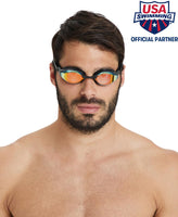 1 x RAW Customer Returns arena Airspeed Mirror Anti-Fog Unisex Competition Swimming Goggles for Adults, Swimming Goggles with Wide Lenses, UV Protection, 3 Interchangeable Nose Bridges, Air-Seals Seals - RRP €34.8