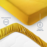 1 x RAW Customer Returns Blumtal fitted sheet 90x200cm 2-pack - fitted sheet microfiber - Oekotext certified bed sheet 90x200cm 2-pack - fitted sheet 90x200 cm - duvet cover 90x200cm - sheet - Spicy Mustard - Yellow - RRP €24.99