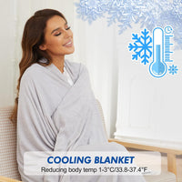 1 x RAW Customer Returns Uplayteck cooling blanket 150 x 200cm, light summer blanket with Japanese Arc-Chill Q-Max 0.44 cooling fibers, 2 in 1 double-sided cooling blanket, cooling blanket for sleeping, for the sofa and for at home blue  - RRP €39.99