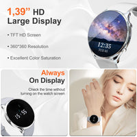 1 x RAW Customer Returns Smart Watch for Women and Men with Bluetooth Call, 1.39 Smartwatch for Women and Men Always on Display, IP67 Waterproof, with Sleep Monitor, Pedometer, Sports Watch for iOS Android Silver  - RRP €41.64